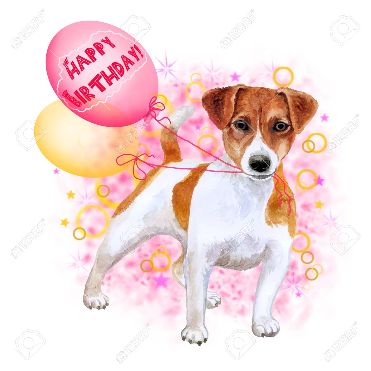 Petite carte de Noël Jack Russell Chien jouant avec des germes.