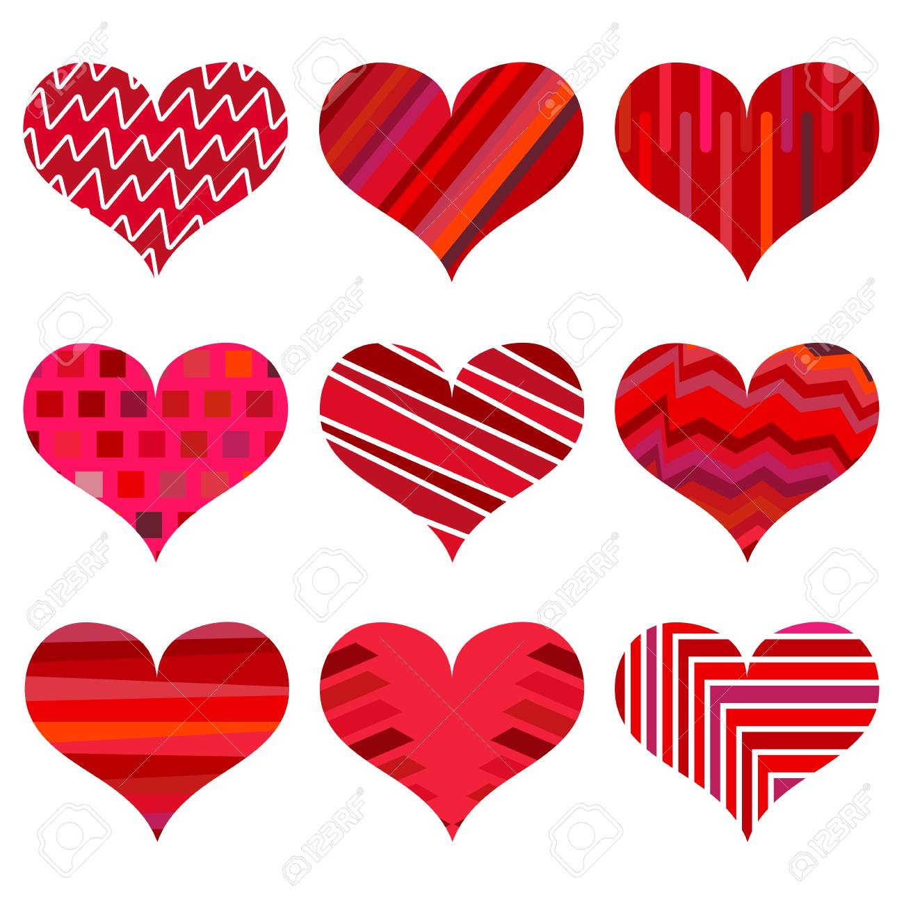 Satz Verschiedene Rote Herzen Neun Herzen Getrennt Auf Einem Weissen Hintergrund Symbol Der Liebe Elemente Fur Hochzeit Vorlage Lizenzfrei Nutzbare Vektorgrafiken Clip Arts Illustrationen Image 71630815