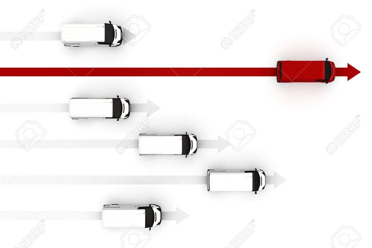 3d van best delivery leader concept on white background stock photo 10309520