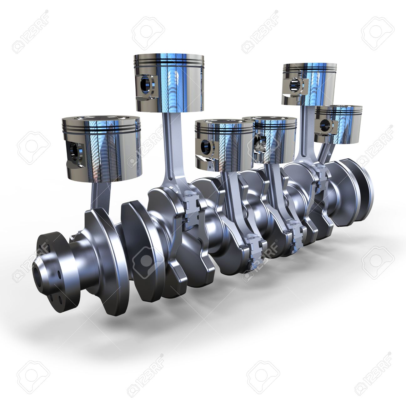 Pistones Y El Cigüeñal, El Del Automóvil En El Fondo Blanco Fotos, Retratos, Imágenes Y Fotografía De Archivo Libres De Derecho. Image 63000354.