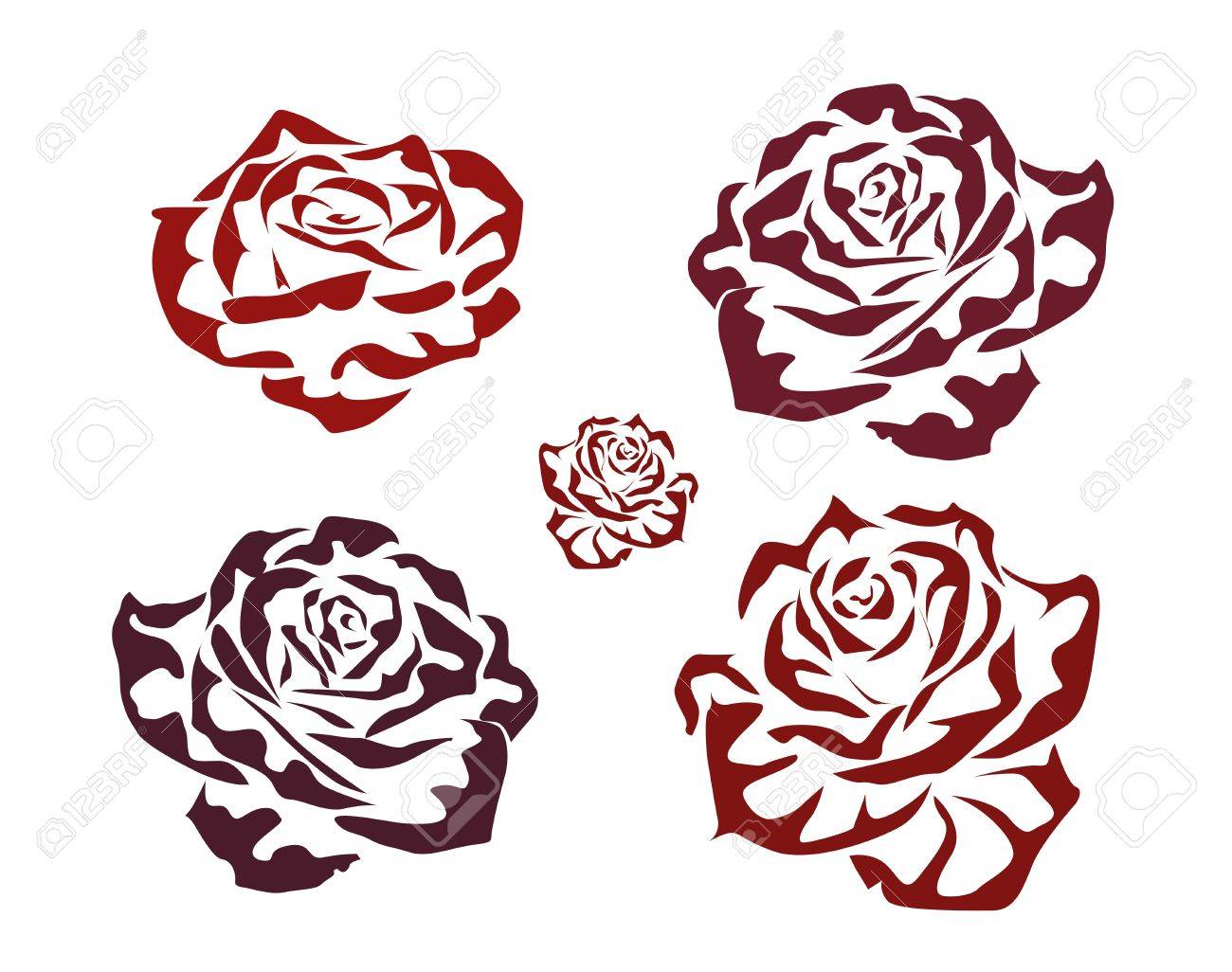 Rose Icons Tattoo Royalty Free Cliparts Vectors And Stock Illustration Image