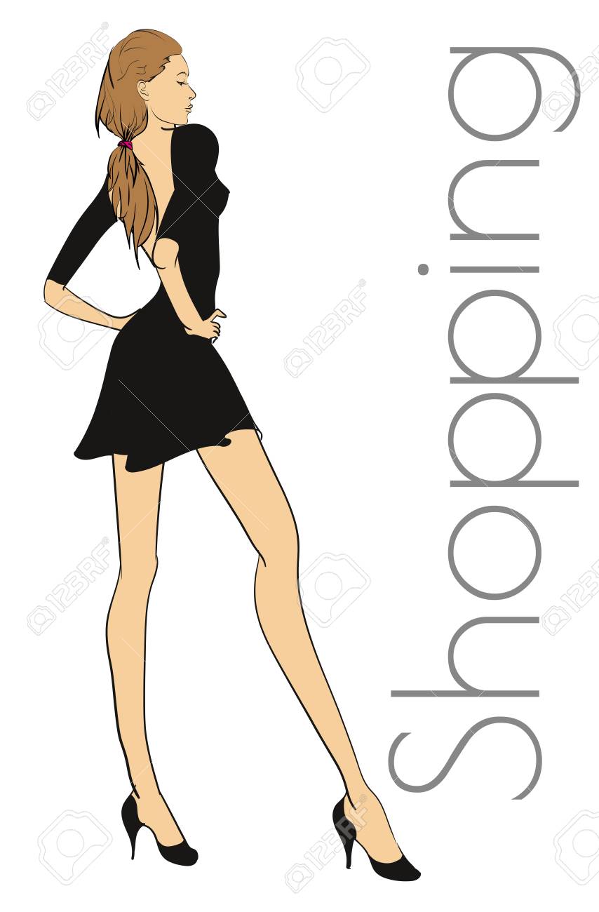 Niñas De Moda Dibujo. Una Chica En Un Vestido Negro. Para El Cartel De Compras Ilustraciones Svg, Vectoriales, Clip Art Vectorizado Libre De Derechos. Image 98013460. Niñas De Moda Dibujo. Una Chica En Un Vestido Negro. Para El Cartel De Compras Ilustraciones Svg, Vectoriales, Clip Art Vectorizado Libre De Derechos. Image 98013460.