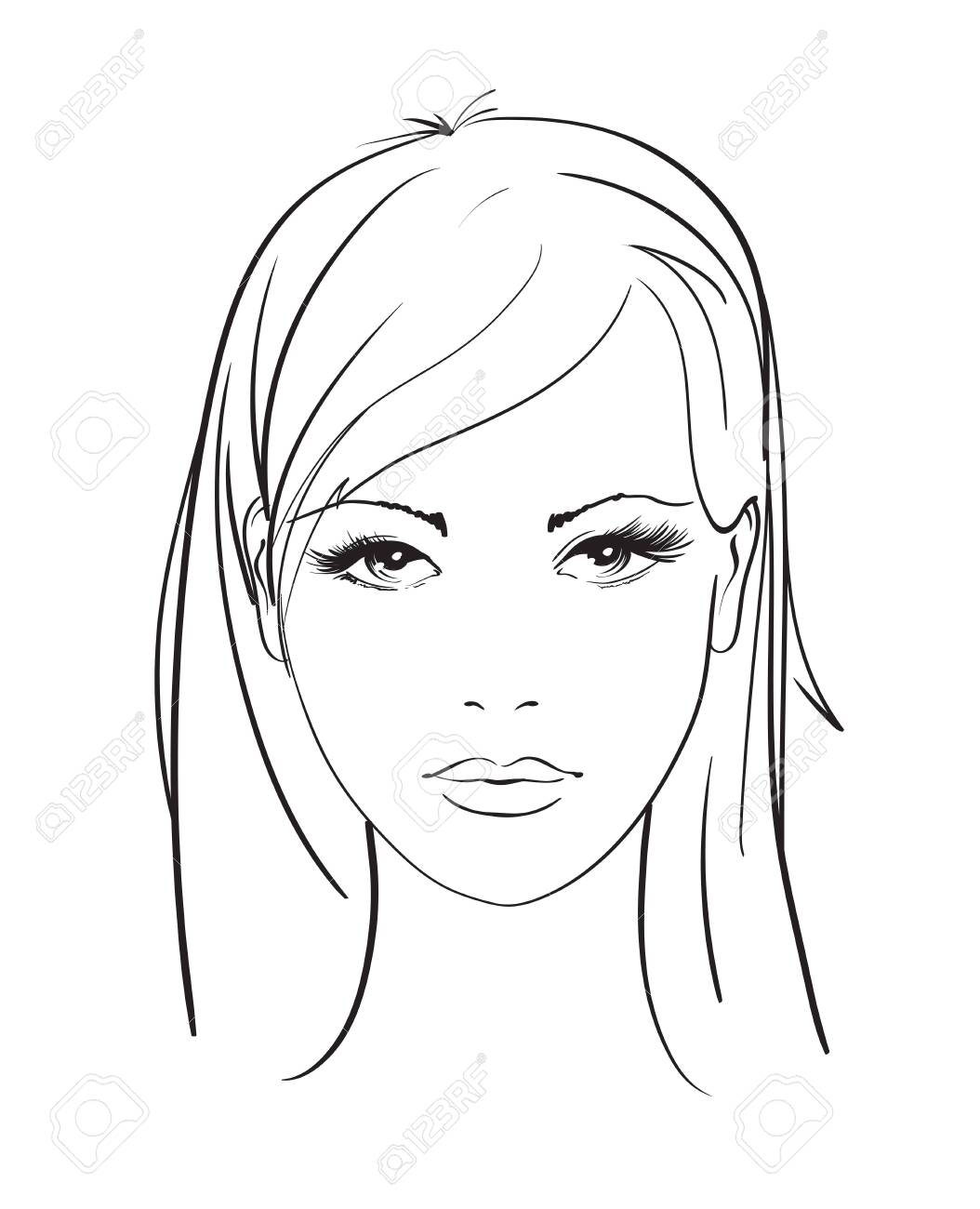 Beautiful Young Woman With Hairstyle And Expressive Look Fashion Royalty Free Cliparts Vectors And Stock Illustration Image 125840636