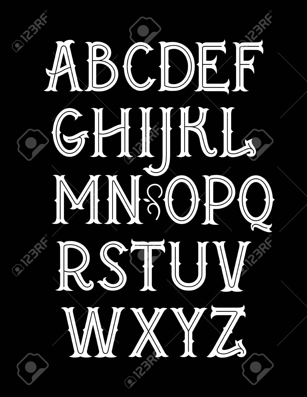 Original vintage art nouveau font. Vector alphabet - 104301619 Original vintage art nouveau font. Vector alphabet - 104301619