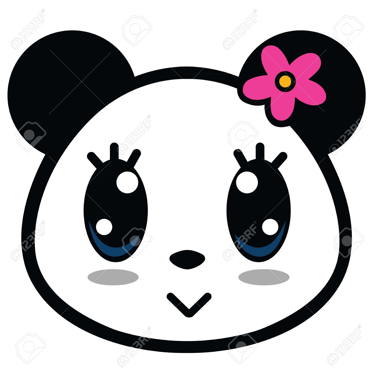 Cute Panda Girl With Big Eyes Cartoon Vector - 60744772 Cute Panda Girl With Big Eyes Cartoon Vector - 60744772