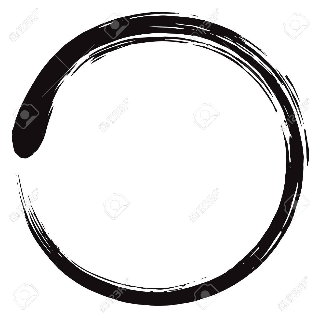 un minimalismo enso círculo zen ilustración vectorial ilustraciones