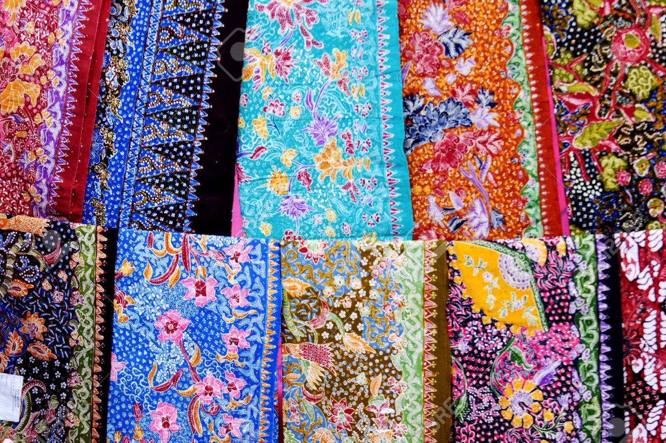 Closeup Of Colorful Batik, Lasem, Tuban, Central Java, Indonesia 