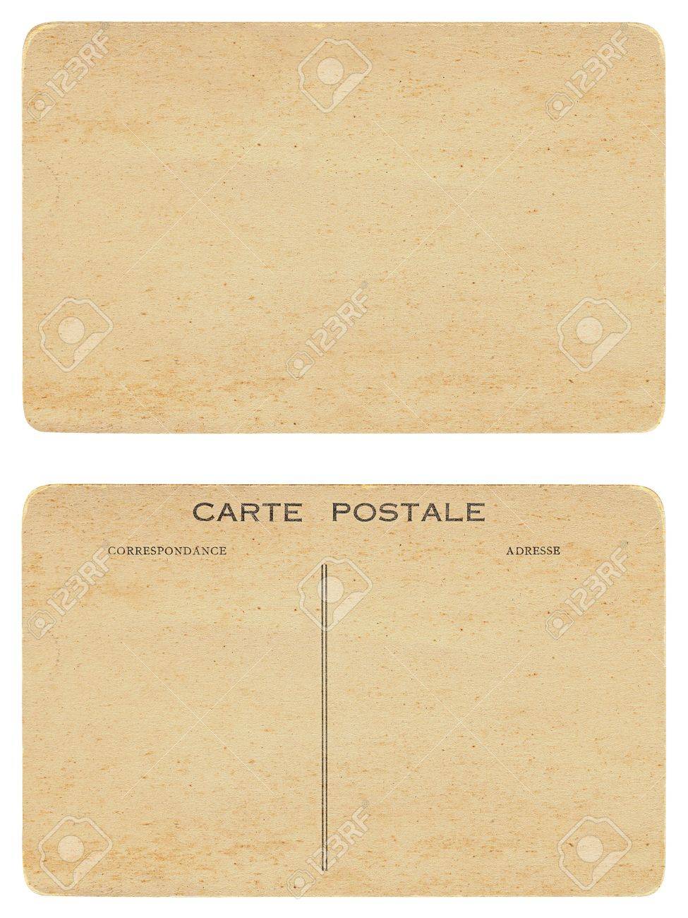 09 old postcard front and back of antique blank postcard stock photo