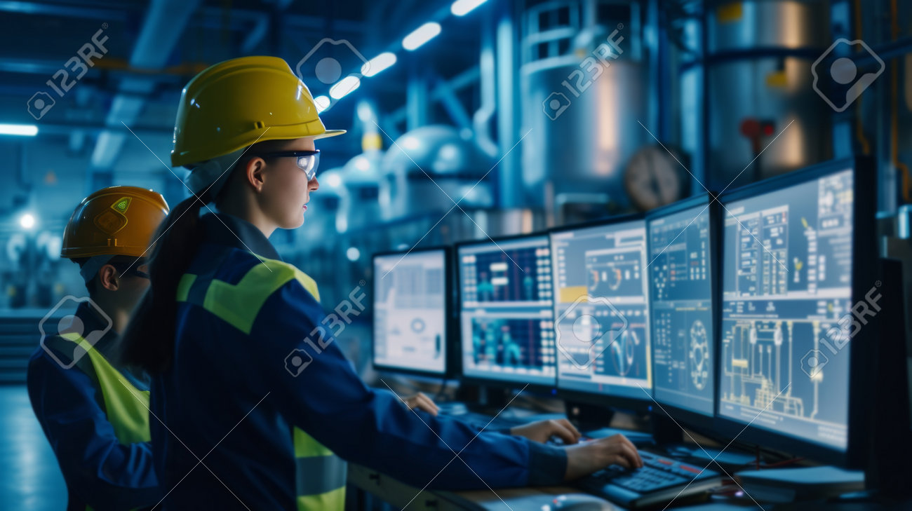 Data analysis and control systems for chemical plant by chemical engineers ai generated - 224864731