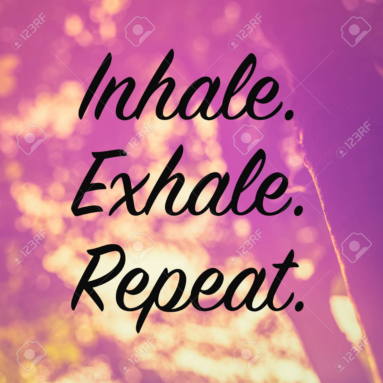 Inhale Exhale Repeat Quote On Nature Background Retro Color Style Stock Photo Picture And Royalty Free Image Image 91313451