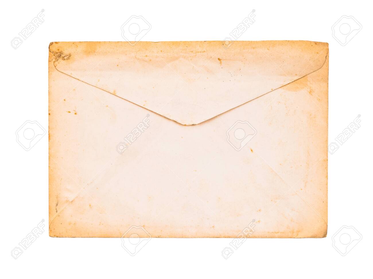 Back Side Of Old White Envelope Turn To Yellowed Border Isolated On White  Background Stock Photo, Picture and Royalty Free Image. Image 142039385., image size:1300x975