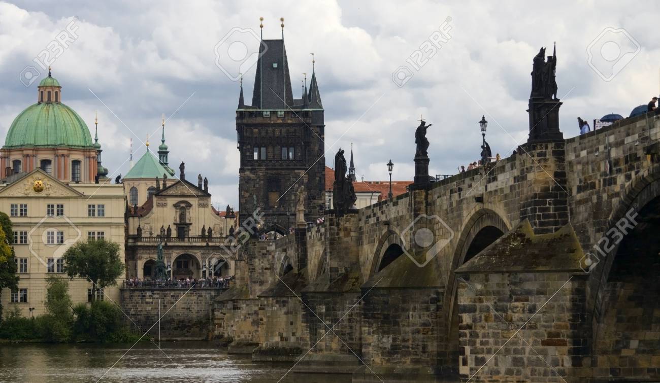 Prague Charles Bridge over the sky. - 84928155 Prague Charles Bridge over the sky. - 84928155