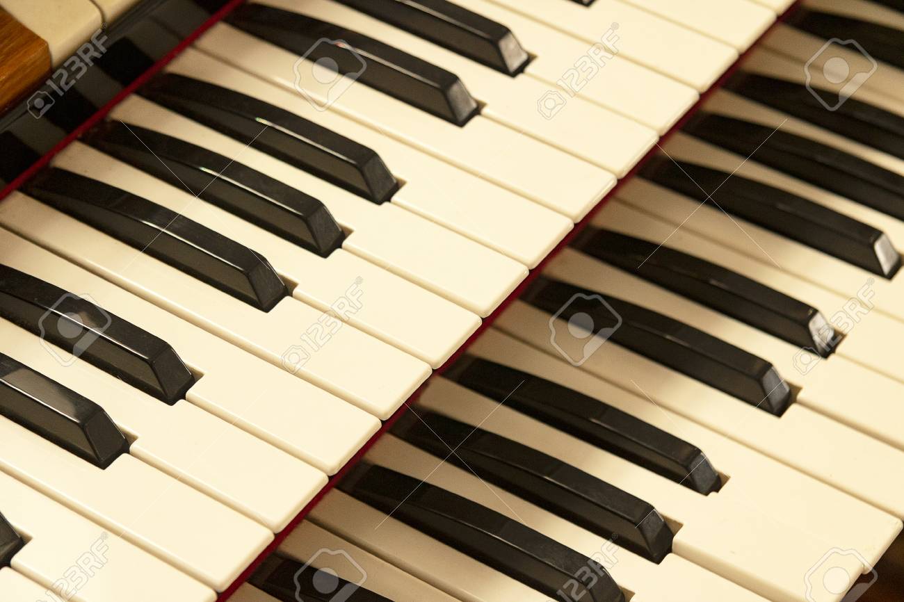 keys of the old organ in the church - 125912077 keys of the old organ in the church - 125912077