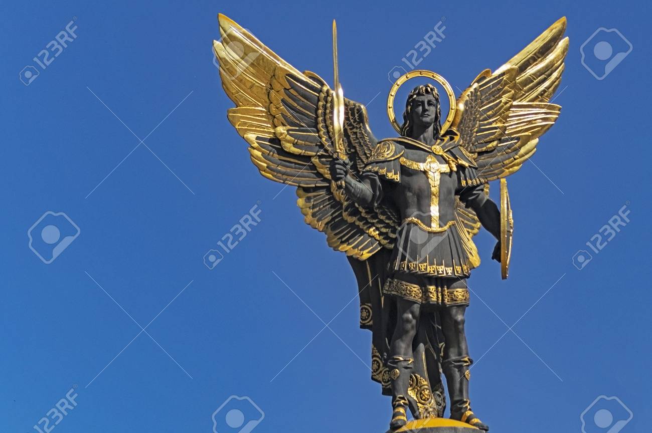 The statue archangel michael ukraine kiev. - 125912250 The statue archangel michael ukraine kiev. - 125912250