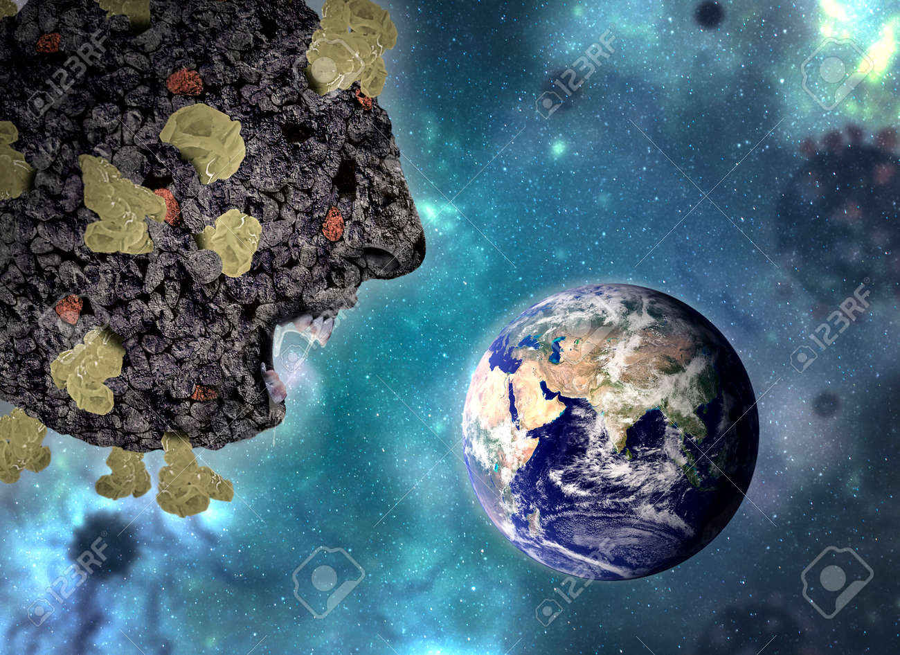 Coronavirus or COVID-19 attacking planet earth - 157624324 Coronavirus or COVID-19 attacking planet earth - 157624324