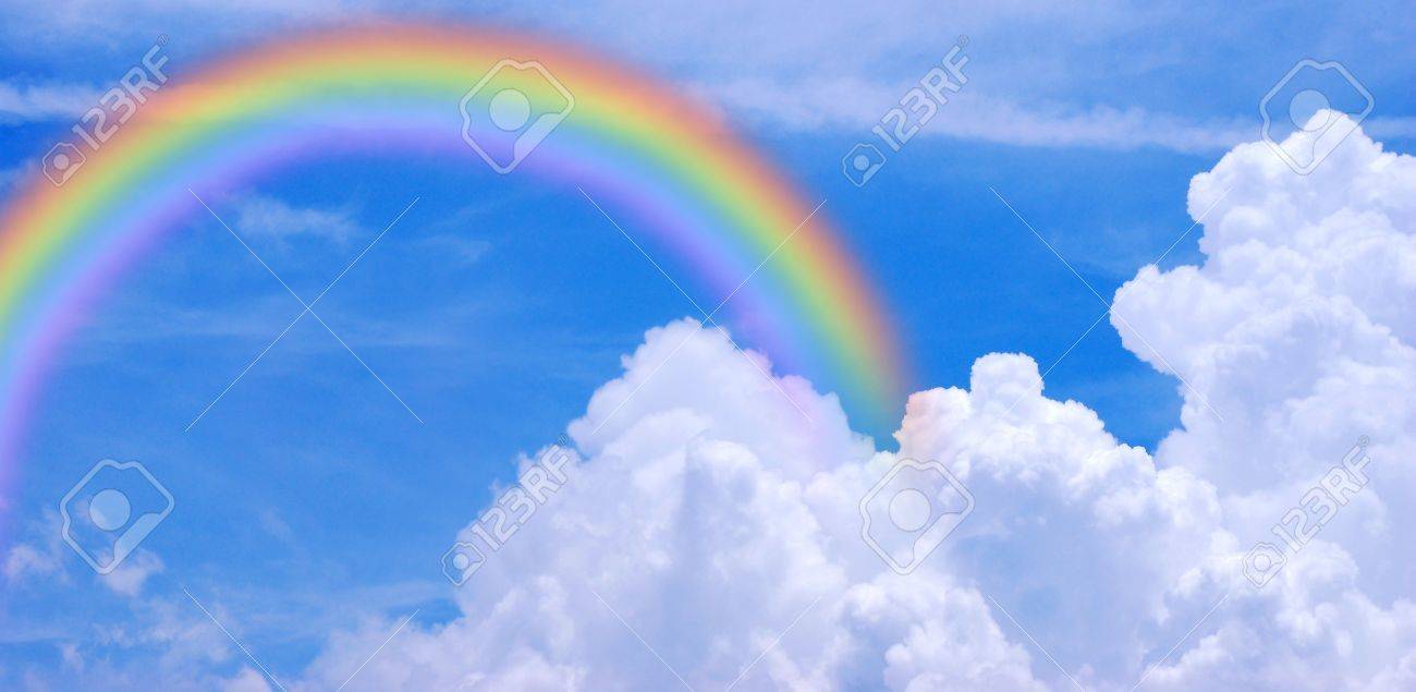 雲青空背景曇りテクスチャ虹 の写真素材 画像素材 Image