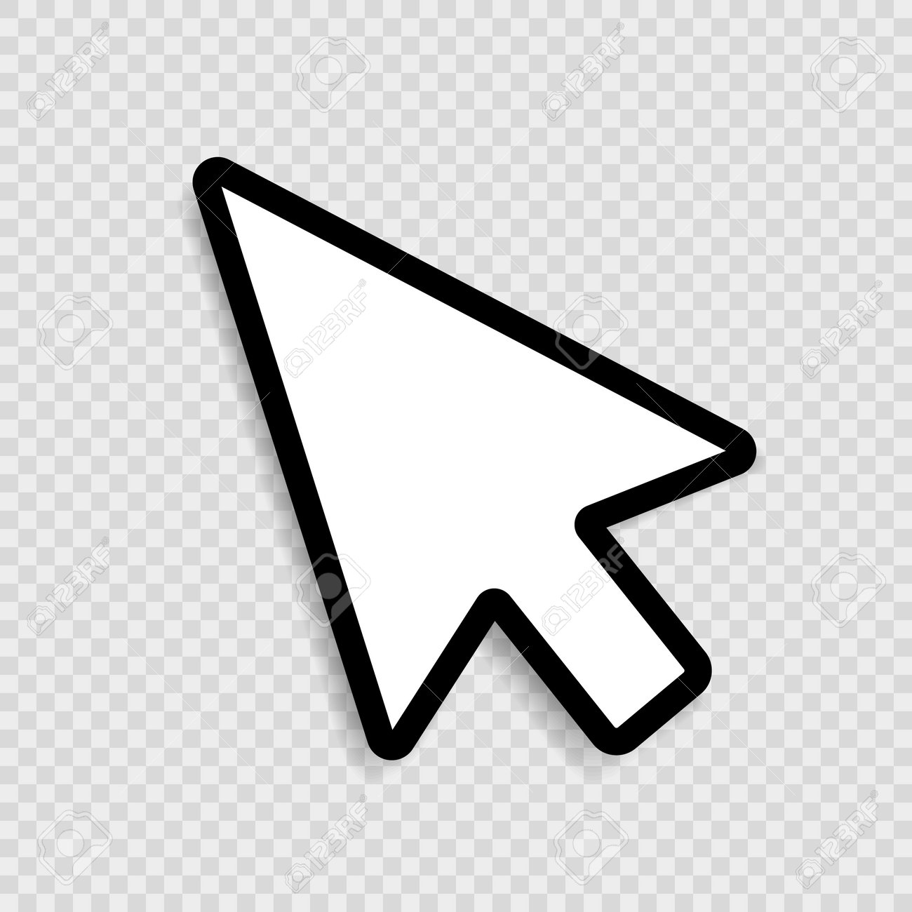 A White Computer Mouse Pointer Icon With A Black Outline On A Transparent  Background. Vector Illustration. Royalty Free SVG, Cliparts, Vectors, and  Stock Illustration. Image 195557235., image size:1300x1300