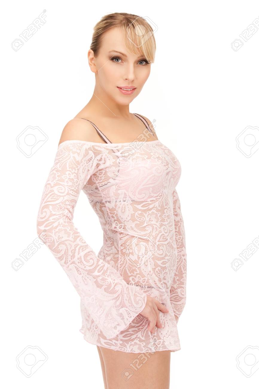 woman in transparent dress
