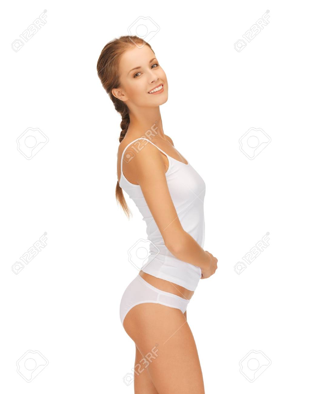 girls wearing white cotton panties