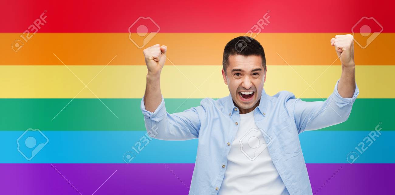 Gesture Emotions Homophobia And People Concept Angry Gay Man With Raised Hands Over Gesture Emotions Homophobia And People Concept Angry Gay Man With Raised Hands Over