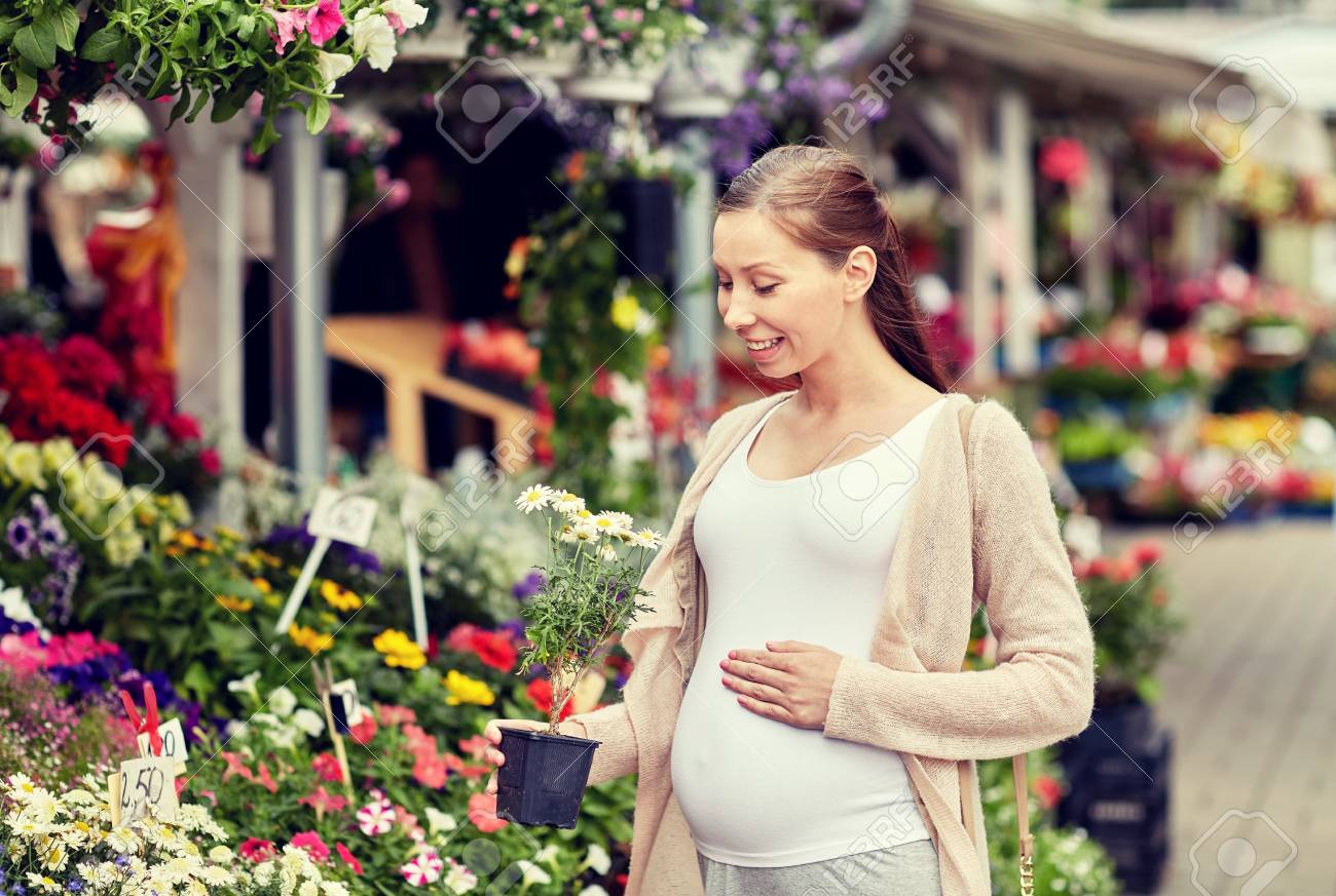 Sale Shopping Pregnancy Gardening And People Concept Happy Stock Photo Picture And Royalty Free Image Image 63163314