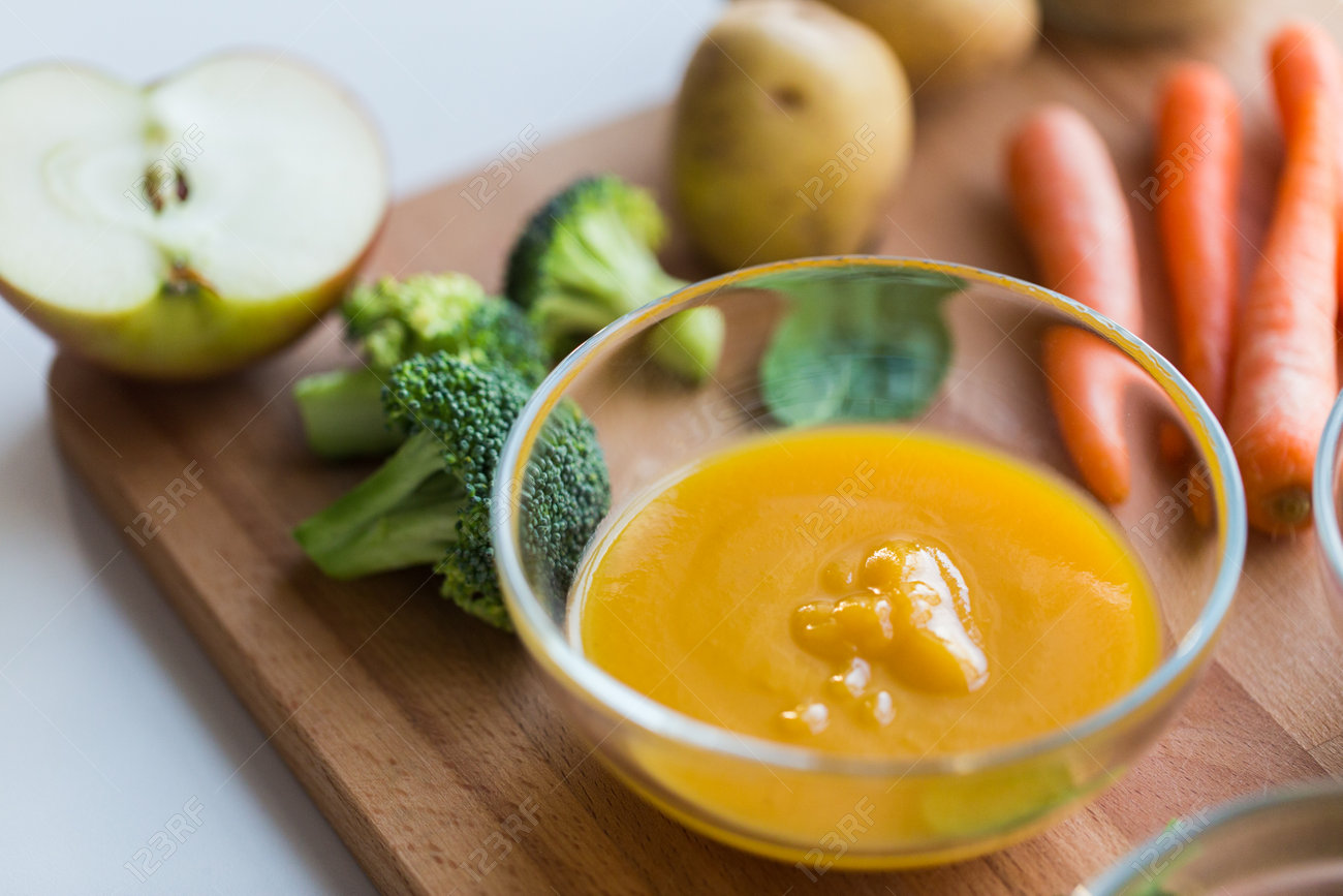 Vegetable Puree Or Baby Food In Glass Bowl Stock Photo Picture And Royalty Free Image Image 87163179