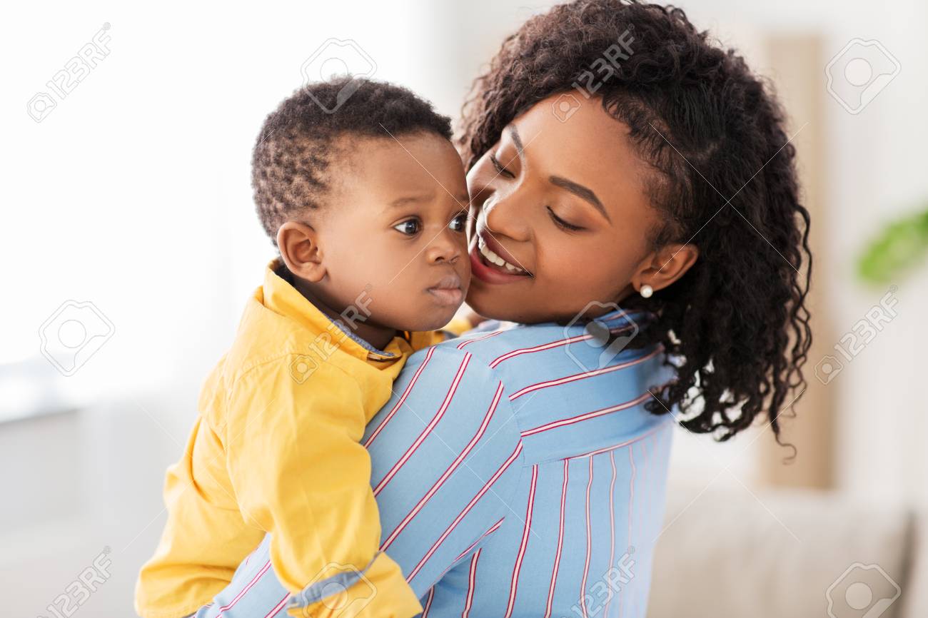 black mother and baby