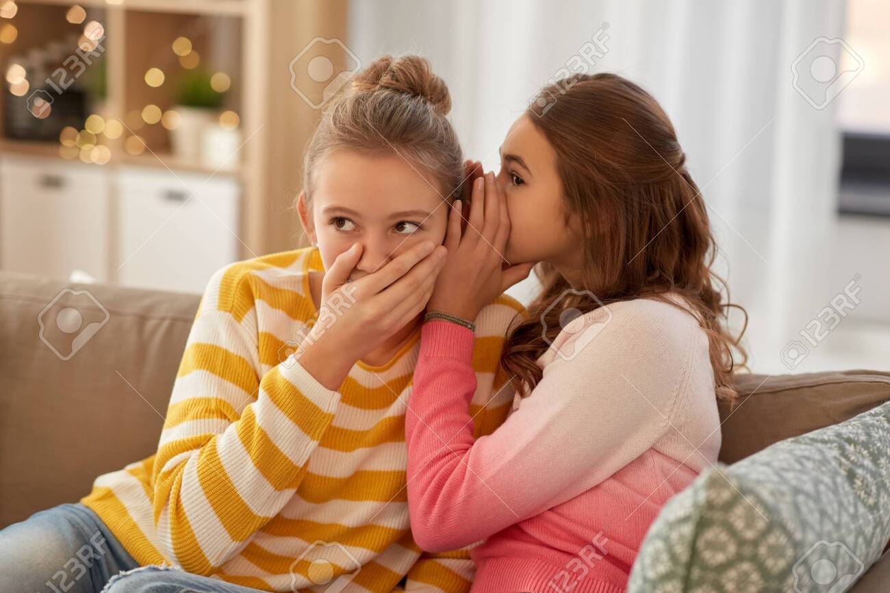Teenage Girls Gossiping At Home Stock Photo Picture And Royalty Free Image Image