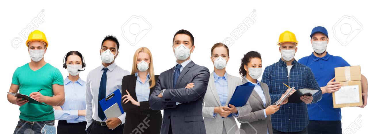 people in face masks for protection from virus - 144529623 people in face masks for protection from virus - 144529623