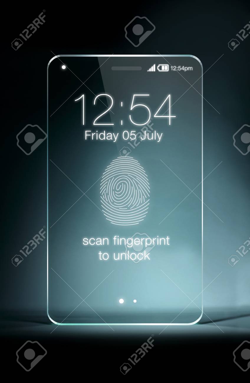transparent tablet with fingerpeint