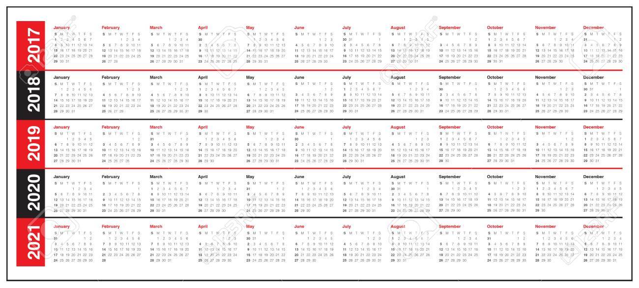 17 18 19 21 のシンプル カレンダー テンプレート のイラスト素材 ベクタ Image