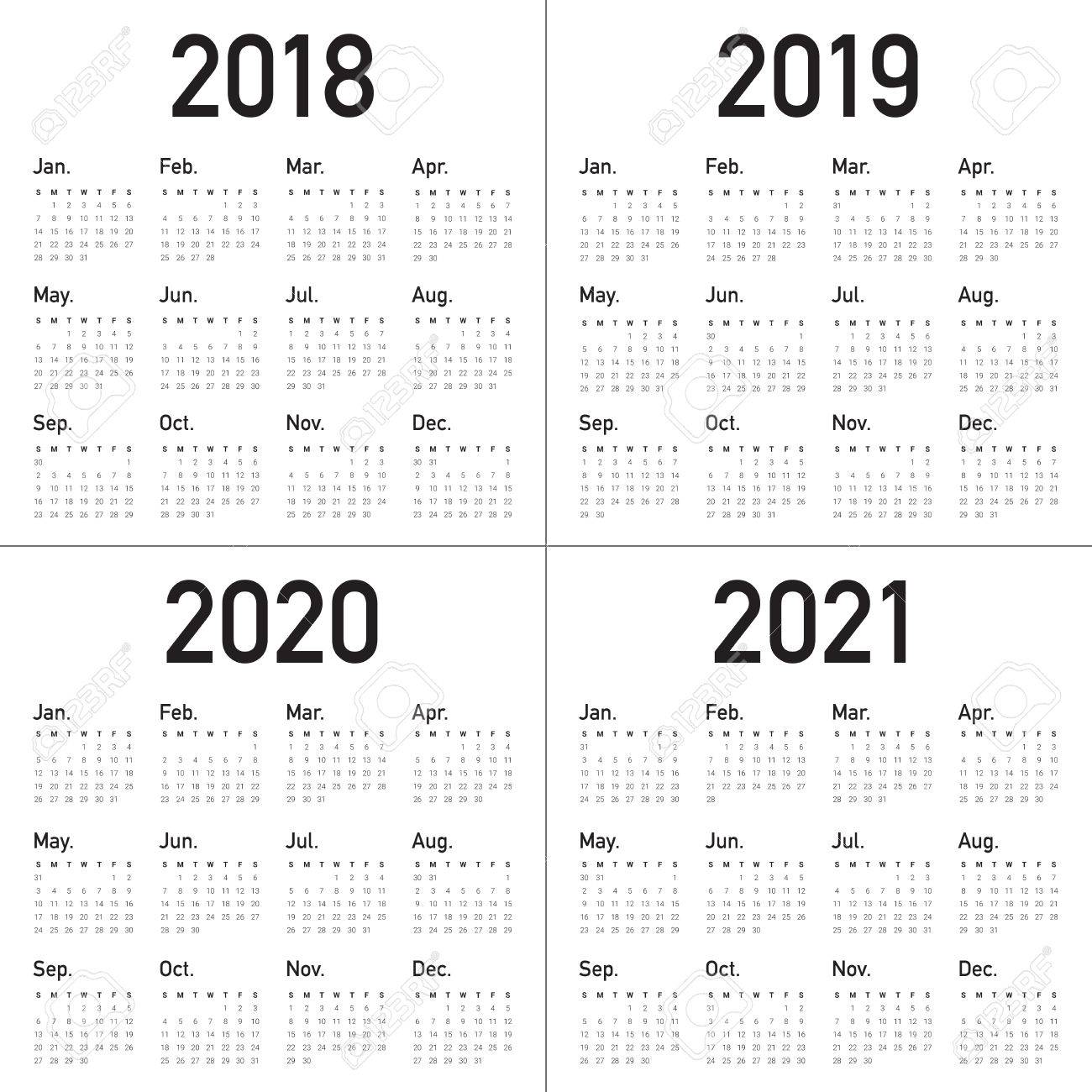 Year 18 19 21 Calendar Vector Design Template Simple And Clean Design Royalty Free Cliparts Vectors And Stock Illustration Image