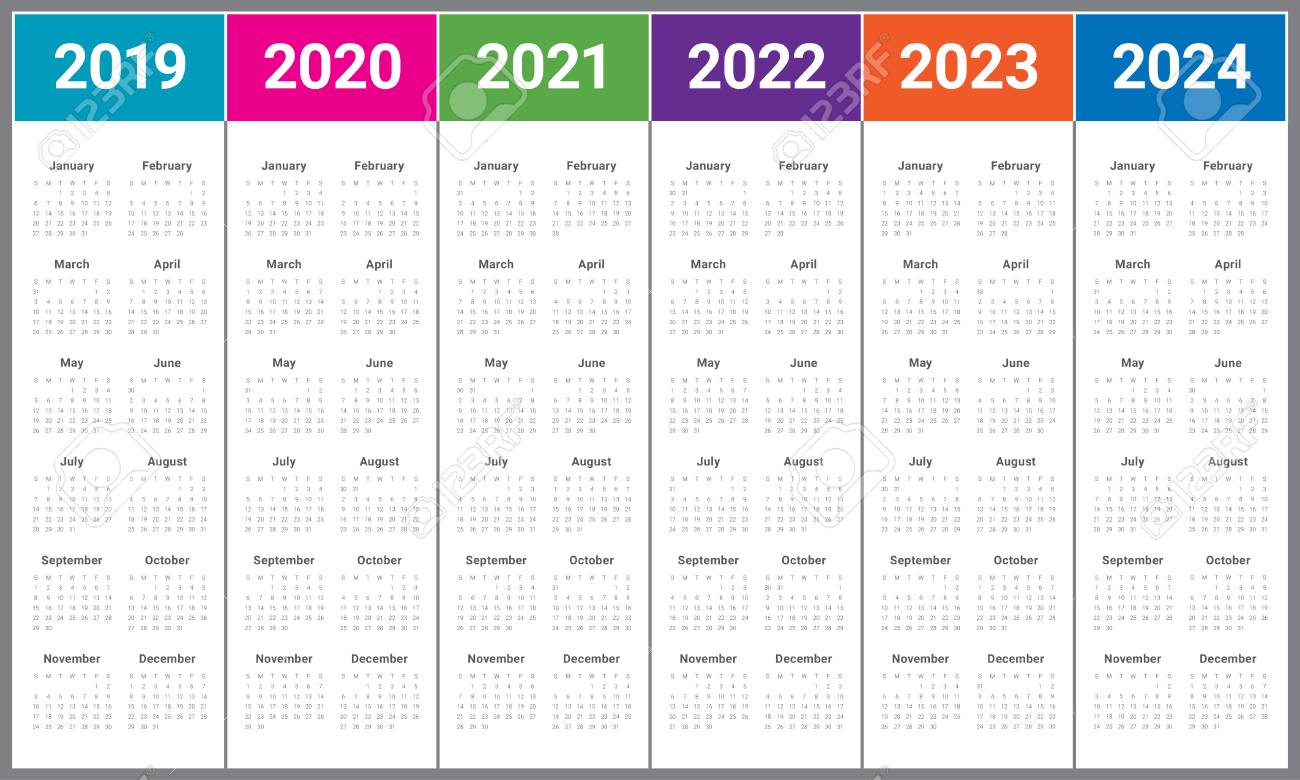 Rrisd 2023 2024 Calendar Year 2019 2020 2021 2022 2023 2024 Calendar Vector Design Template, Simple  And Clean Design Royalty Free Svg, Cliparts, Vectors, And Stock  Illustration. Image 111937506.