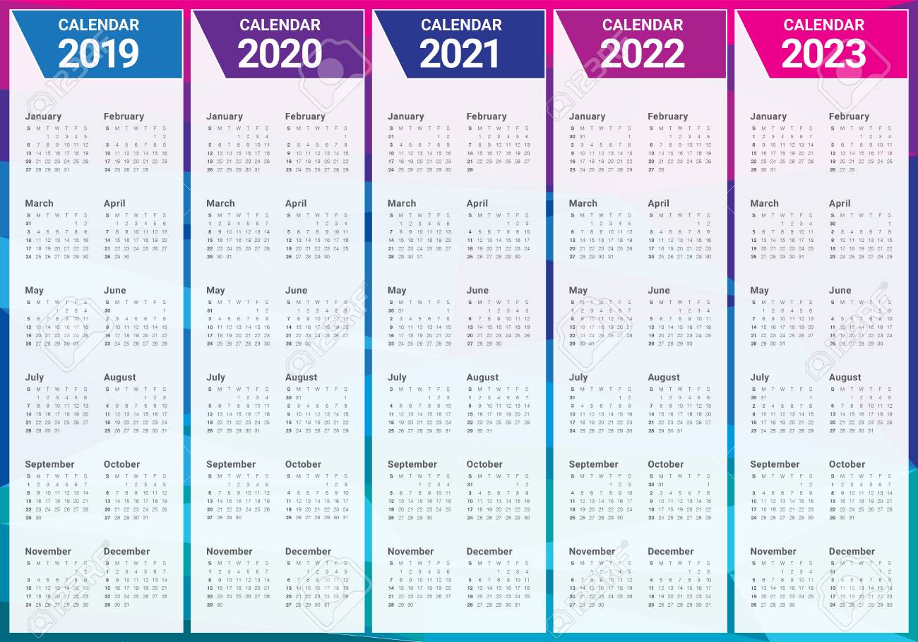 Uah Spring 2023 Calendar Year 2019 2020 2021 2022 2023 Calendar Vector Design Template, Simple And  Clean Design Royalty Free Svg, Cliparts, Vectors, And Stock Illustration.  Image 108575331.