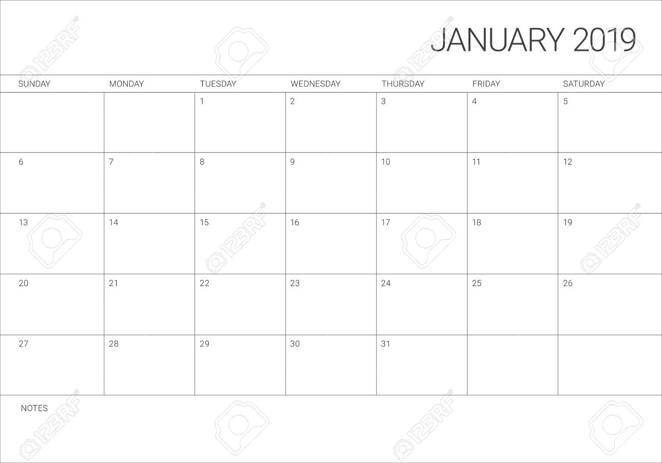 january 2019 desk calendar vector illustration simple and clean january 2019 calendar clip art