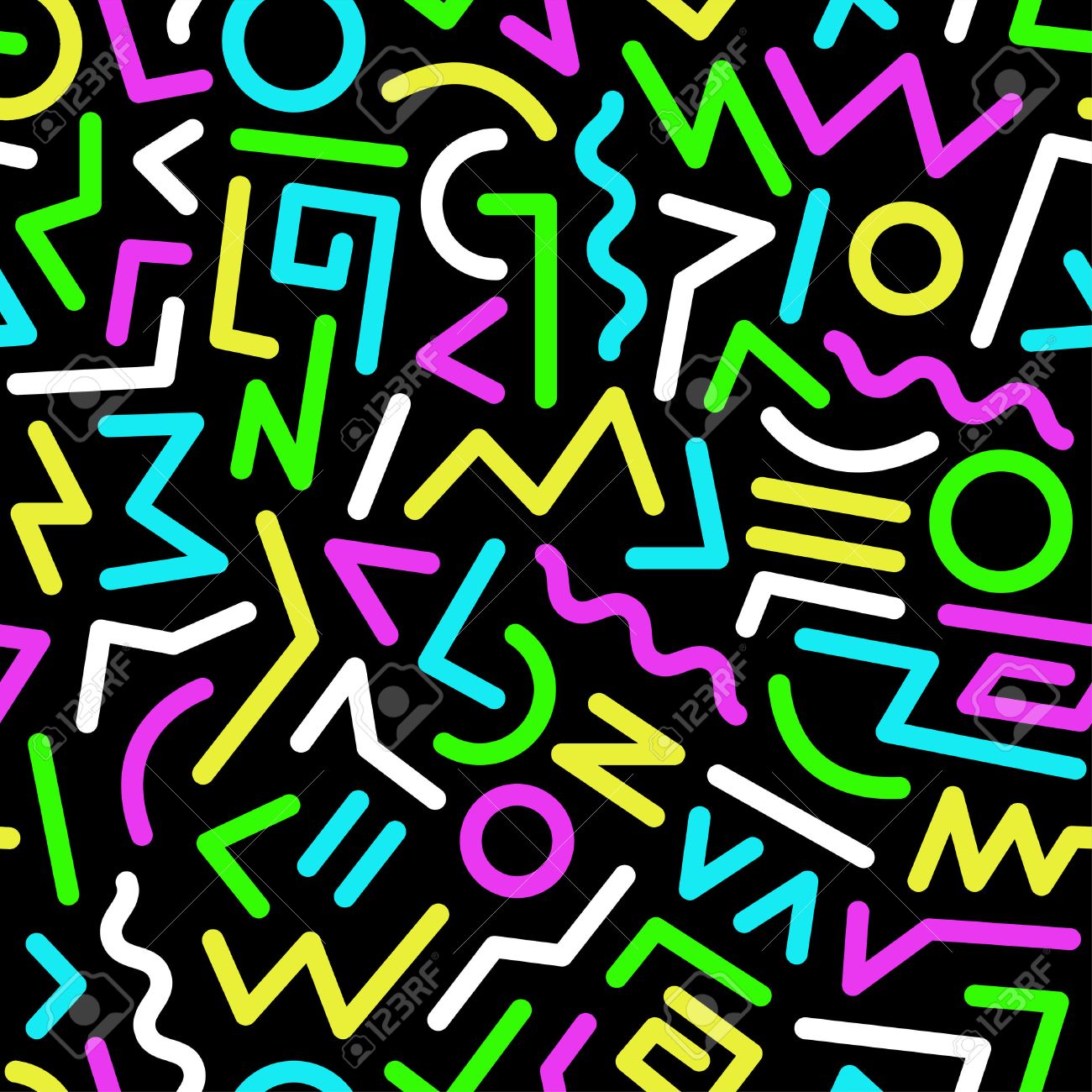 シームレスな抽象的な幾何学的パターンのファッション 80 年代 90 年代