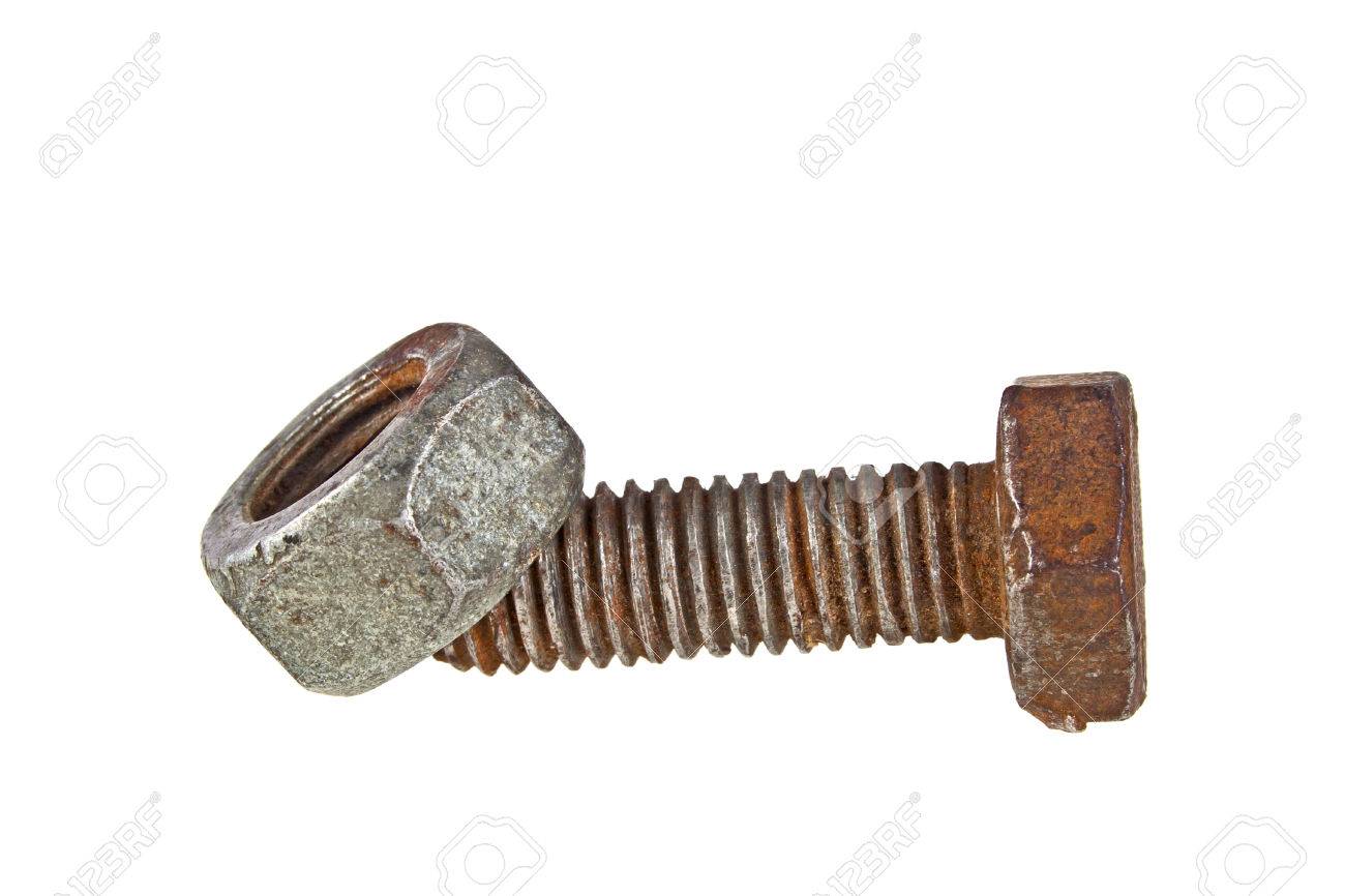 Old Rusty Bolt And Screw Nut Isolated On White Background Stock Photo Picture And Royalty Free Image Image 61932500
