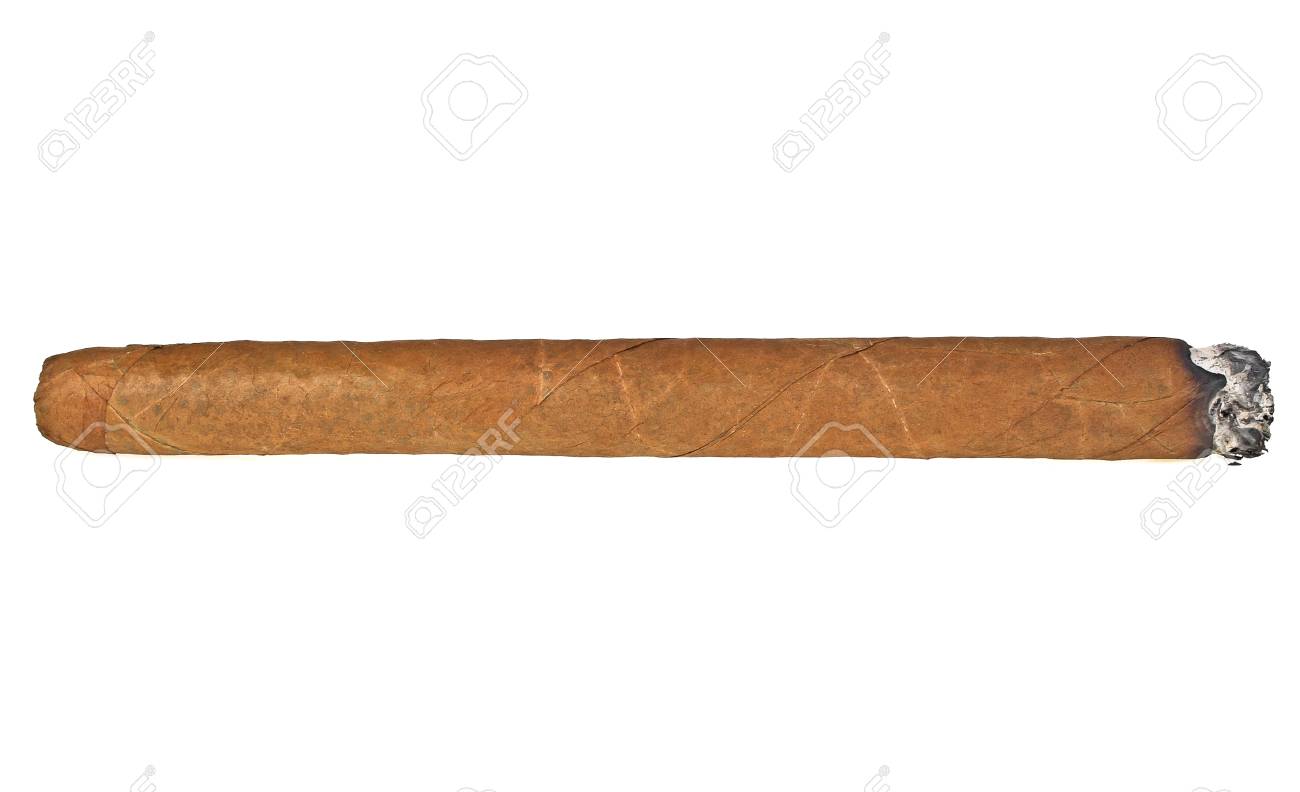 La Quema De Puro De Color Marron Aislado En Un Fondo Blanco Fotos Retratos Imagenes Y Fotografia De Archivo Libres De Derecho Image