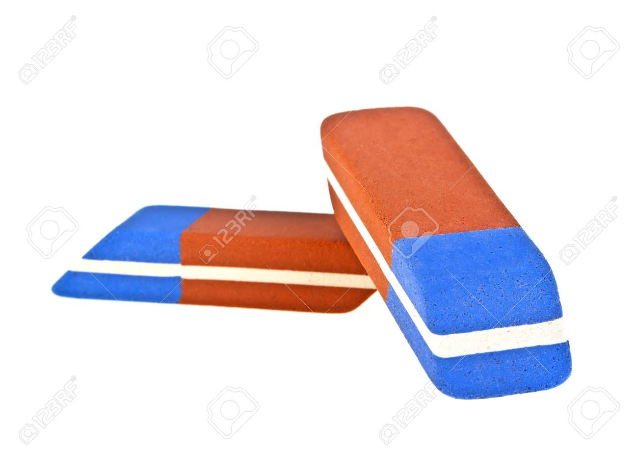 Dos Gomas De Borrar Aislados En Fondo Blanco Foto De Stock Y Mas Banco De Imagenes De Azul Istock