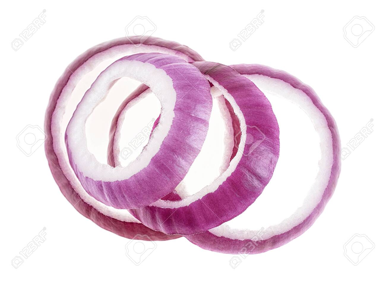 Sliced red onion isolated on a white background, top view. - 139977930 Sliced red onion isolated on a white background, top view. - 139977930
