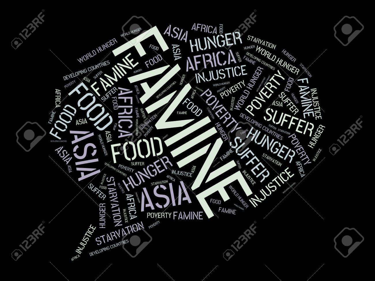 飢餓 飢饉 Wordcloud キューブ 文字 画像 イラストの言葉とイメージ の写真素材 画像素材 Image