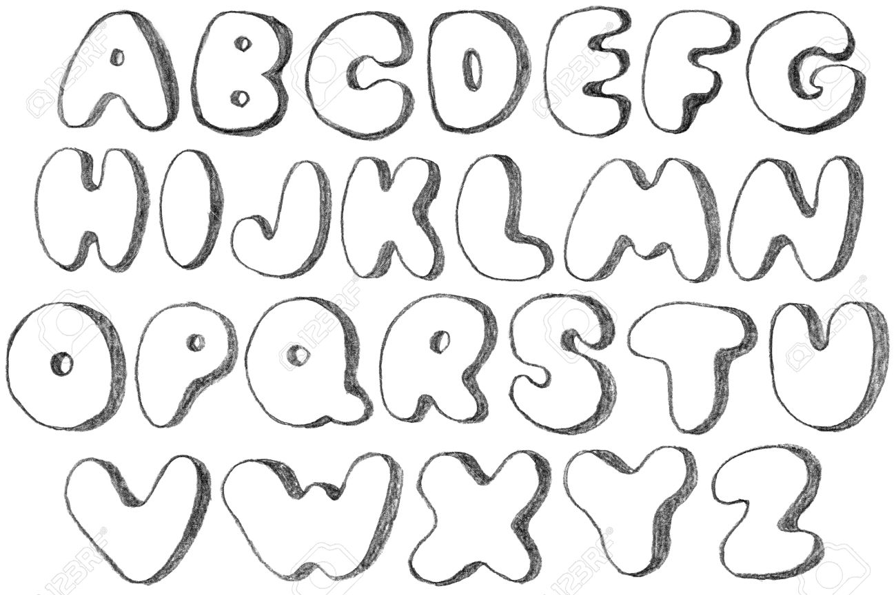 hand drawn sketch abc letters isolated stock photo picture and