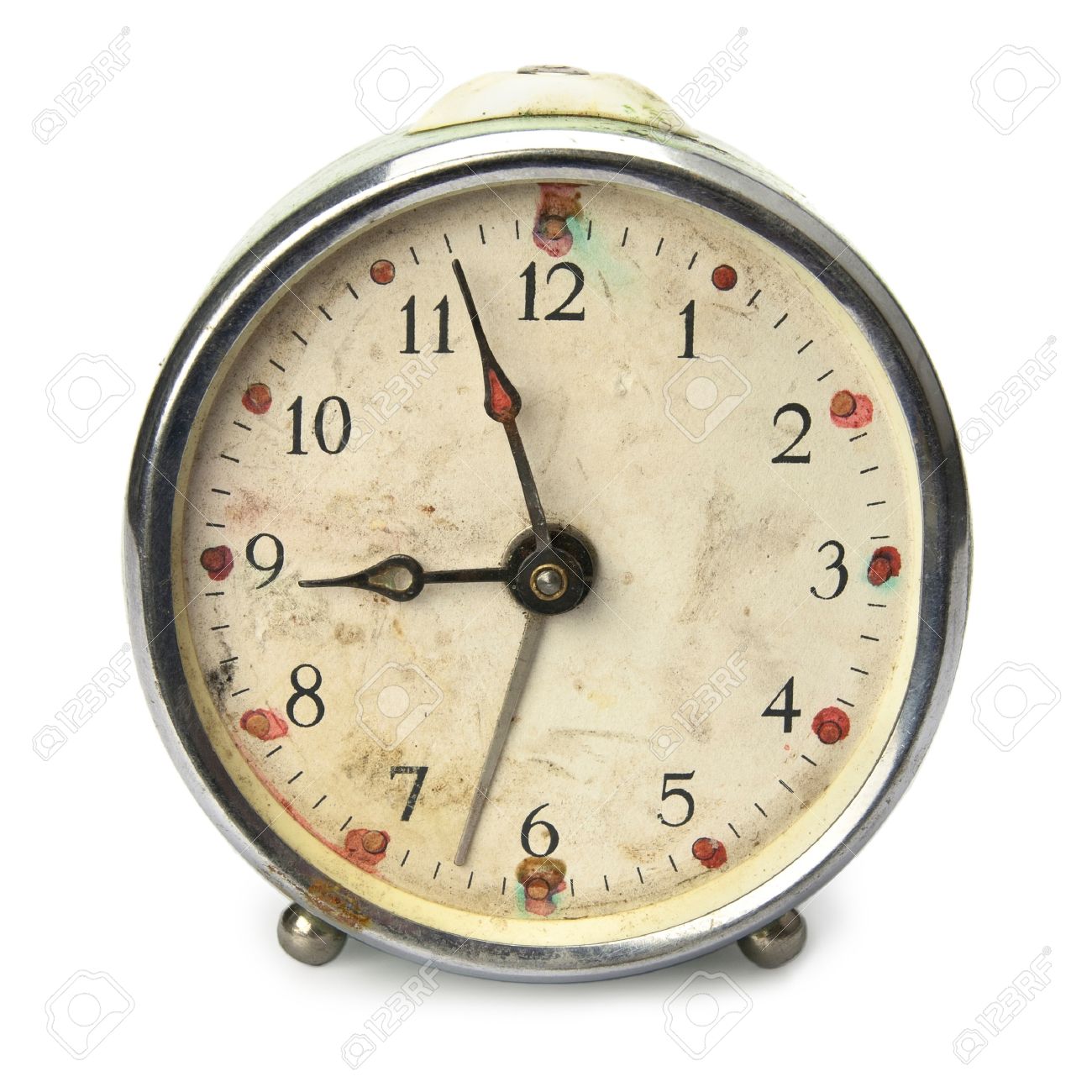 Old Broken Vintage Alarm Clock, Isolated On White Stock Photo, Picture and  Royalty Free Image. Image 9024030., image size:1300x1300