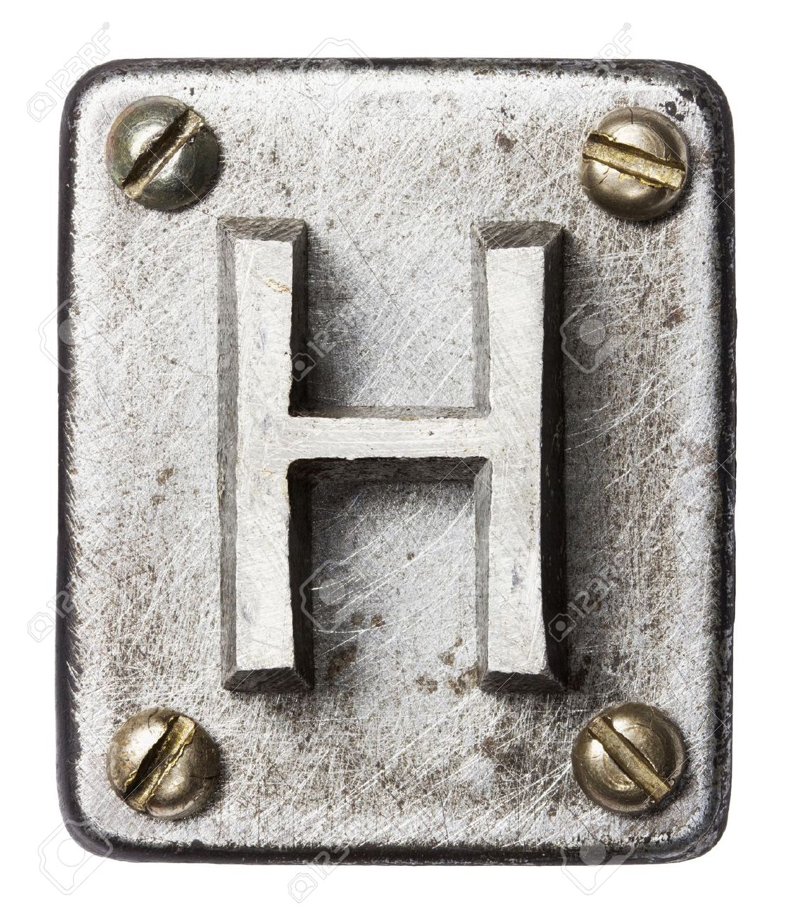 old metal alphabet letter h stock photo picture and royalty free metal letter h