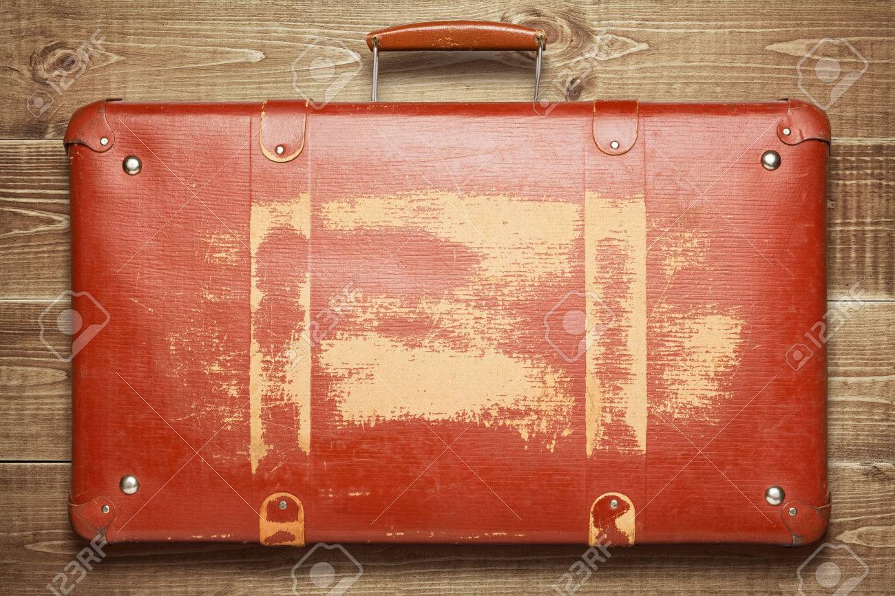 red suitcase vintage