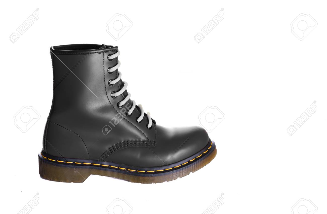 black boots white laces
