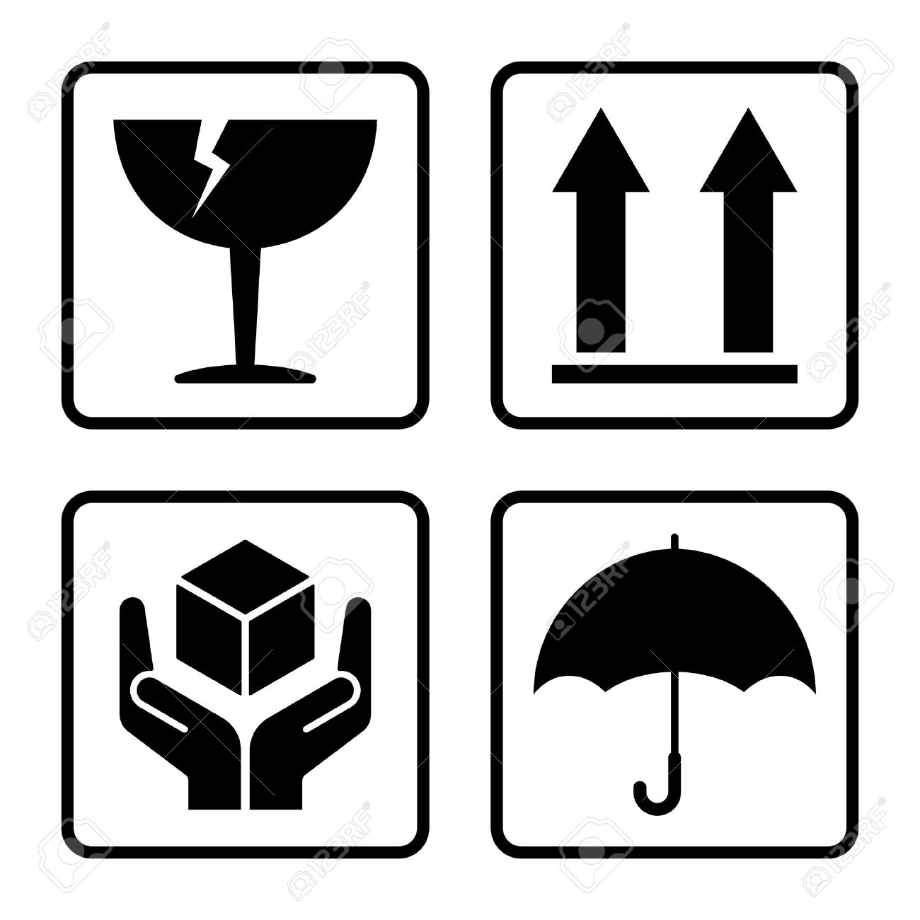 Vector Signes Fragiles Isolees Sur Fond Blanc Clip Art Libres De Droits Vecteurs Et Illustration Image 41438950