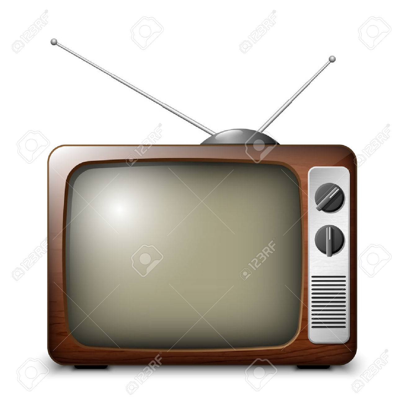 木製ケースのレトロなテレビをベクトルします のイラスト素材 ベクタ Image