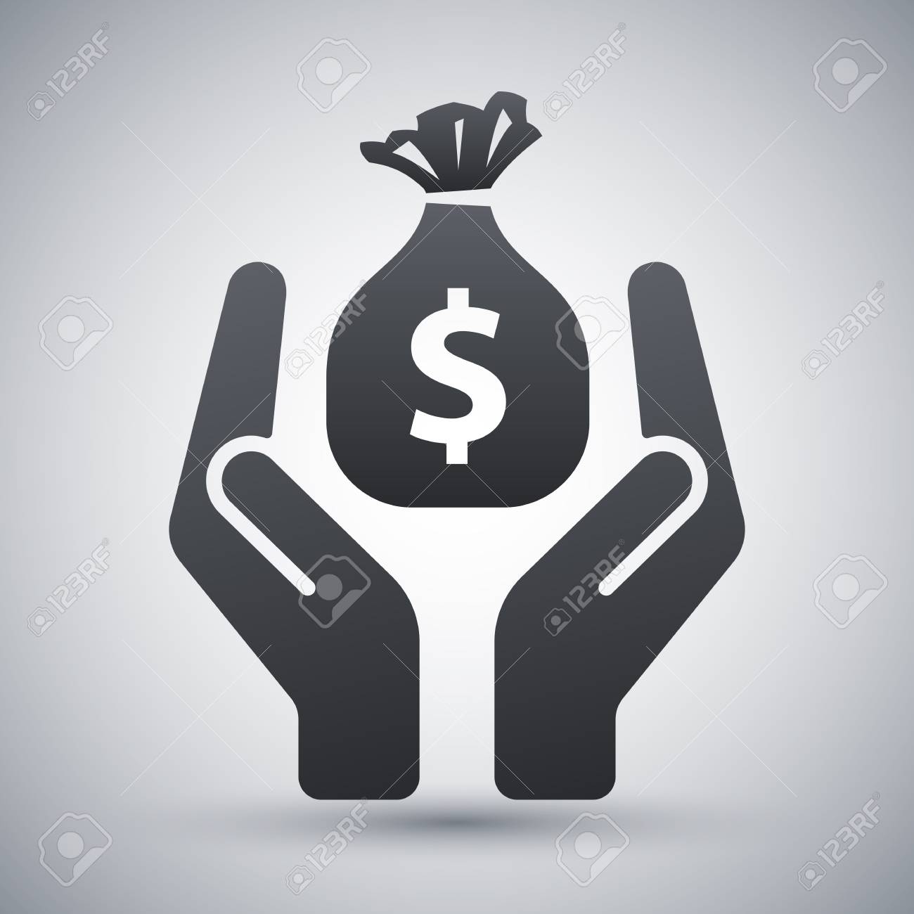 手を守るお金の袋 ベクトルのアイコン のイラスト素材 ベクタ Image