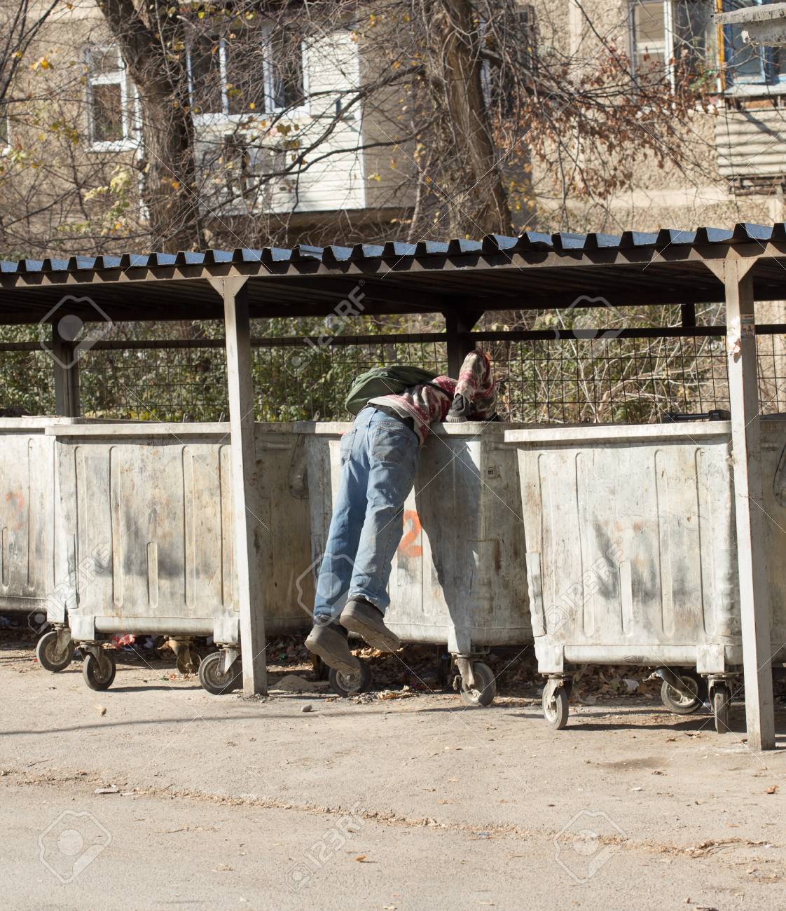 Download Digging In Trash Can PNG